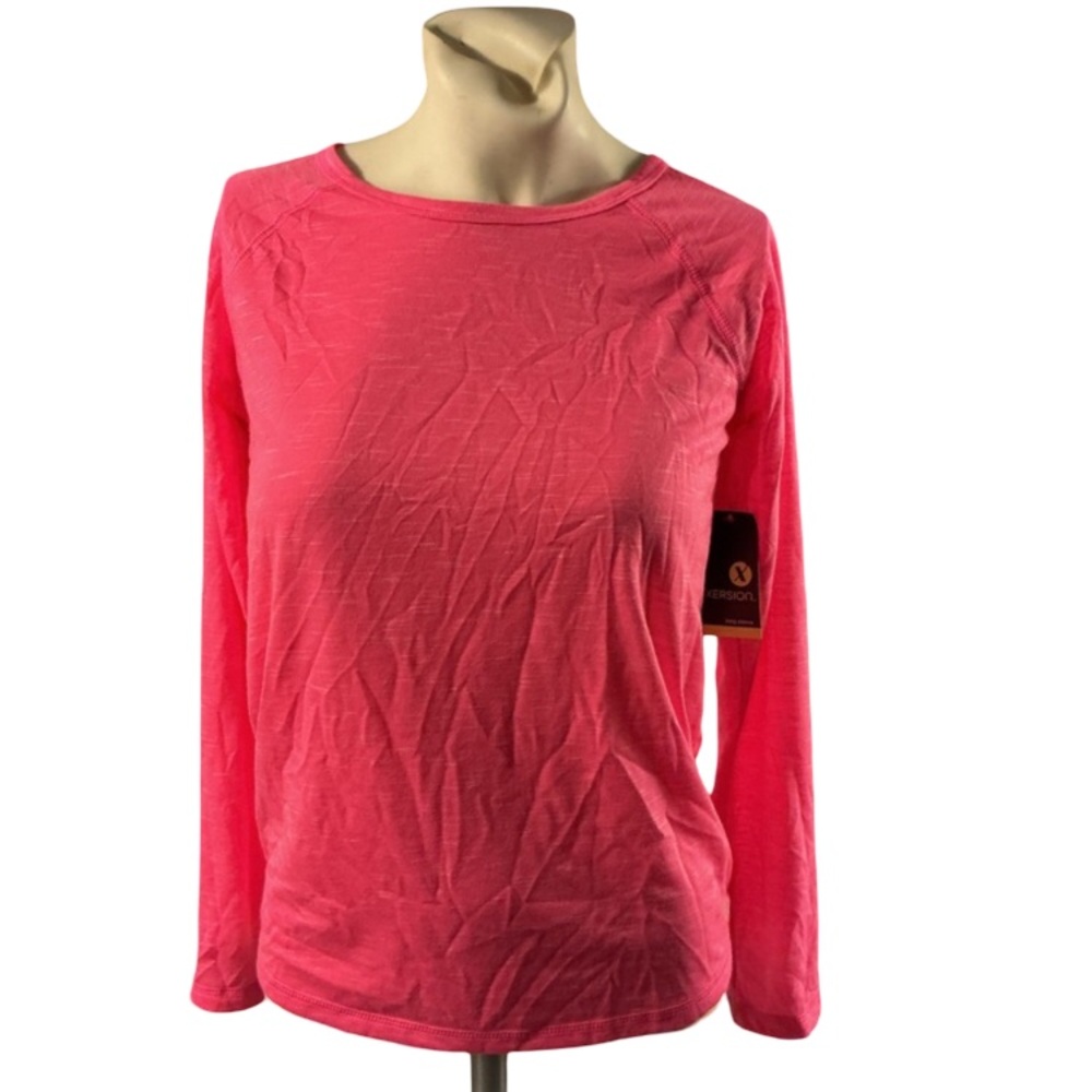 Xersion Hot Pink Long-Sleeve Crewneck Top